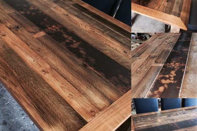 Recycled Pallet Dining Table with Metal Insert