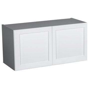36 x 18 Wall Cabinet-Double Door-with Shaker White Matte door