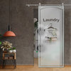 Laundry Sliding Glass Barn Door V1000 With Desing, 40"x81", Semi-Private