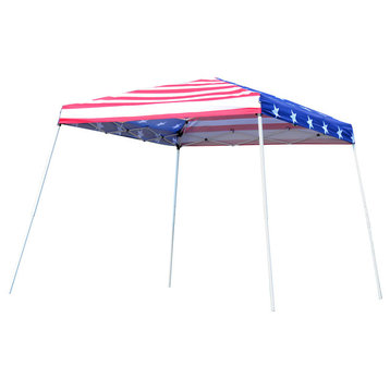 Outdoor 10'x10' Slant Leg Pop-Up Canopy Tent American Flag