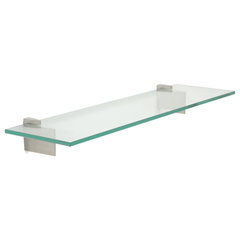 Heron Floating Clear Glass Shelf - Contemporary - Bathroom Shelves