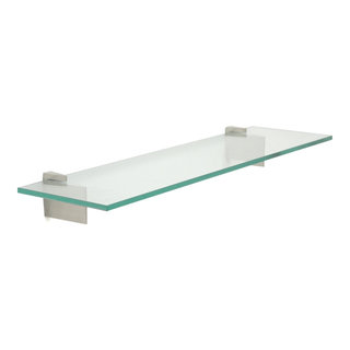 Spancraft Glass Crane Glass Shelf, Brushed Steel, 10 x 27