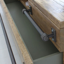 Stockton Reused Scaffolding Media Unit with Drawers & steel handle on Castors - Media Cabinets