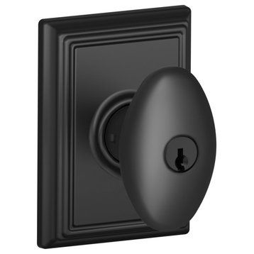 Schlage F51A-SIE-ADD Siena Keyed Entry Single Cylinder Door Knob - Matte Black