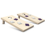 Belknap Hill Trading Post - Cornhole Toss Game Set With Bags, Purple and White Bags - Belknap Hill Trading Post's corn hole boards are built to American Corn hole Association (ACA) specs and are ACA-approved, while our authentic, corn-filled, duck cloth bags are weighted for proper tossing. Foldable board legs make your set easy to store and transport for corn hole to go-go.