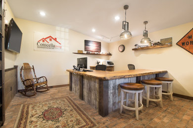 Example of a mountain style home office design in Philadelphia