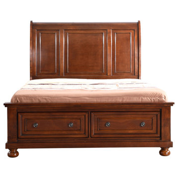 Meade Cherry Panel Bed, King