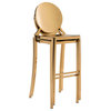 HomeRoots Furniture, Bar Chairs, Gold, Set of 2, Polished Stainless Steel