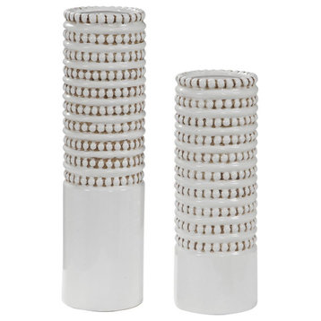 Uttermost Angelou White Vases, Set of 2