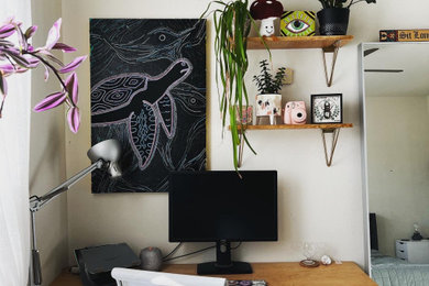 Inspiration for an eclectic home office remodel in Austin