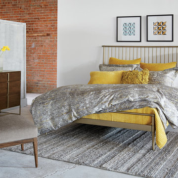 DANISH MODERN BEDROOM IN CITRON AND GRAY