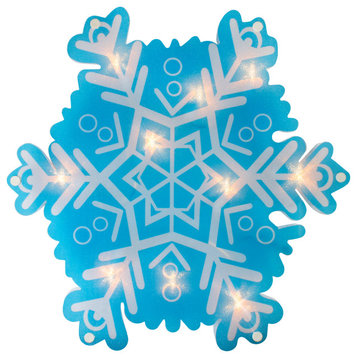 11.75" Lighted Snowflake Christmas Window Silhouette