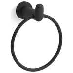 Kohler - Kohler Kumin Towel Ring, Matte Black - The Kumin collection brings eye-catching contemporary style to the bathroom with its blend of spare, clean lines and subtly angled surfaces.