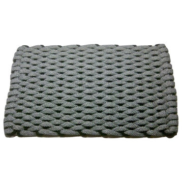 20"x34" Rockport Rope Mat, Gray With Black Insert