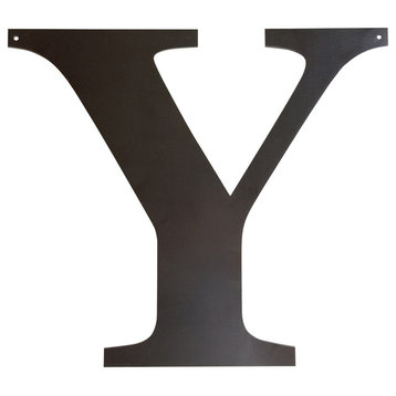 Rustic Large Letter "Y", Painted Black, 18"