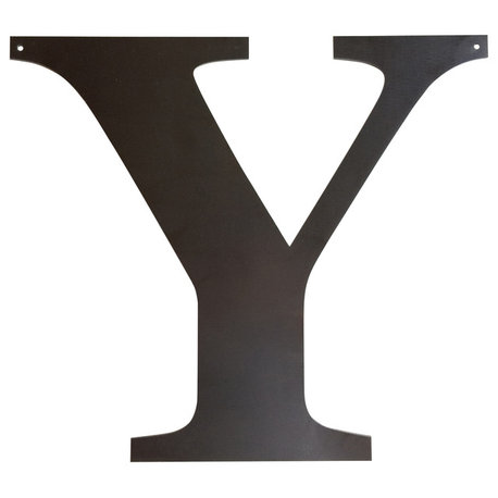 Rustic Large Letter "Y", Painted Black, 20"