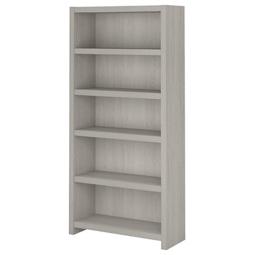 Contemporary Bookcase, Fixed & Adjustable Shelves for Flexible Storage, Gray