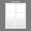 2-Leaf Sliding Closet Bypass Door With Mirror Insert, 72"x84", Unfinished (Primed)