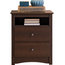 Elegance 2 Drawer Nightstand With Open Shelf, Espresso, Tall