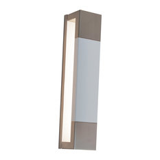 Post LED Sconce, Satin Nickel/White