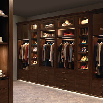 Sophisticated Couple's Walk-In Closet