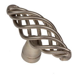 GlideRite Hardware - 2" Oval Birdcage Knob Satin Nickel - Cabinet And Drawer Knobs