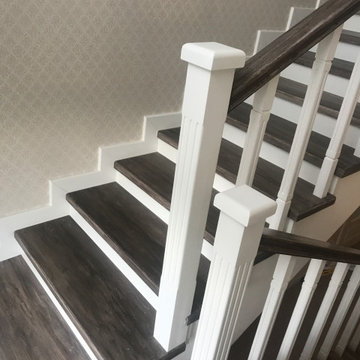 Лестница с фрезерованными балясинами