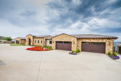 Tuscan exterior home photo in San Diego