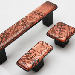 Grace White Glass - Copper Frost - Cabinet And Drawer Knobs