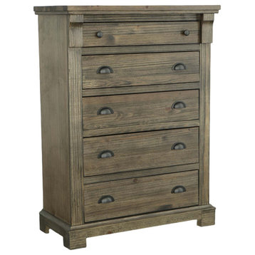 Baldwin 5-Drawer Chest, Weathered Gray Brown