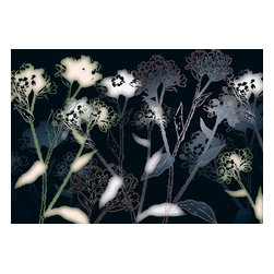 American Wallpaper & Design - Floral Outline Mural Wallpaper - Wallpaper