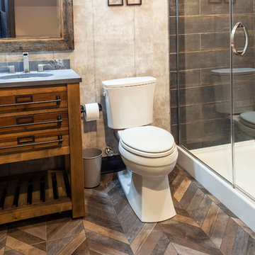 Industrial Style Basement Remodel