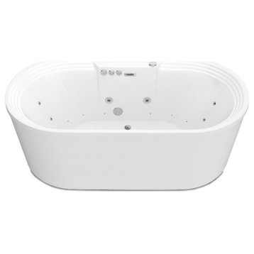 Sofi 5.6' Center Drain Whirlpool and Air Bath Tub in White