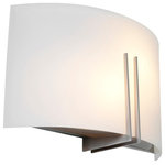 Access Lighting - Access Lighting Prong 7.5" Vanity, Brushed Steel/White - *Part of the Prong Collection