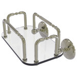 Allied Brass - Monte Carlo Wall Mounted Guest Towel Holder, Polished Nickel - This elegant wall mounted guest towel tray will add style and convenience to your bathroom decor. Ideally sized to hold your favorite guest towels or a standard box of Kleenex Tissues. Keep your vanity top organized and clutter free with this wall mounted accessory.  Tempered glass and brass rails are used to make this item sturdy and stylish. Any of our lifetime designer finishes will provide a lifetime of use.