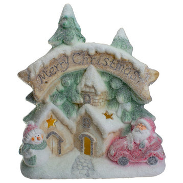 16.5" LED Lighted Glittered Snow-Covered Winter Village Tabletop Decoration