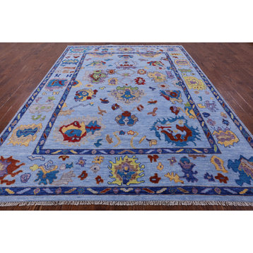 Hand-Knotted Turkish Oushak Wool Rug 9' 2" X 12' 1" - Q9384