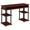 Designs2Go No-tools Student Desk in Cherry Wood Finish and Black Poles
