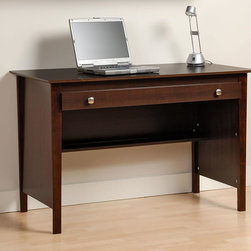 Prepac Contemporary Wood Laptop Desk in Espresso - Desks And Hutches