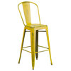 Flash Furniture Commercial 30" Distressed Yellow Barstool - ET-3534-30-YL-GG
