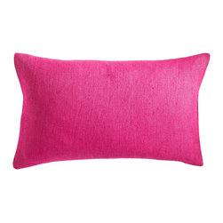 EUROPEAN FLAX LINEN PILLOW COVER &ndash; RASPBERRY KIDNEY - Decorative Pillows