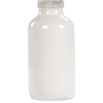 Milk Jug Jar - Distressed Crackle White, Large