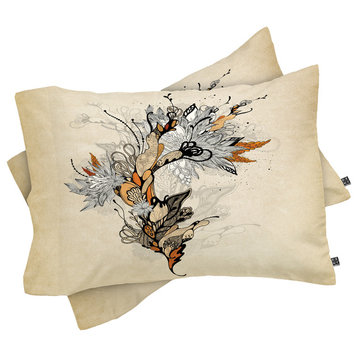 Deny Designs Iveta Abolina Floral 1 Pillow Shams, Queen