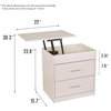 Modern Nightstand Set of 2 with Lift Top, Hidden Storage Compartment and 2Drawer
