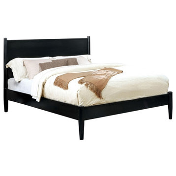 Furniture of America Belkor Solid Wood King Platform Bed in Black