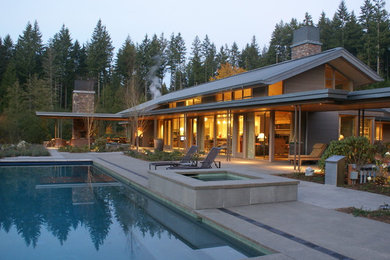 Inspiration for a contemporary pool remodel in Seattle