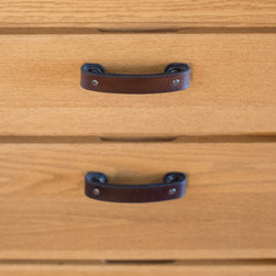 Kitchen Island Turned Kitchenette with Leather Drawer Pulls - Products