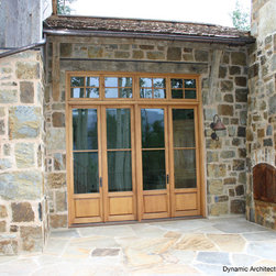 Rustic Wood French Doors with Transom - Produits