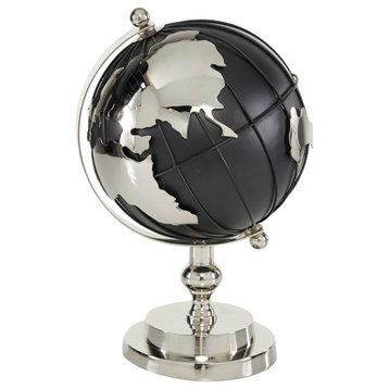 Aluminum and Iron Contemporary Globe, 11x7x7