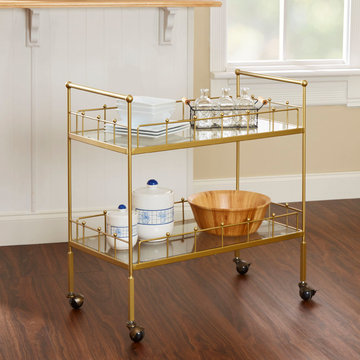 Fitz 2-Tier Rectangular Serving Cart, Gold